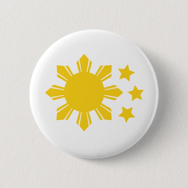 Philippine Flag - Proud to be Pinoy! 6 Cm Round Badge (Front)