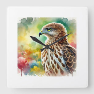 Philippine Honey Buzzard 270924AREF125 - Watercolo Square Wall Clock