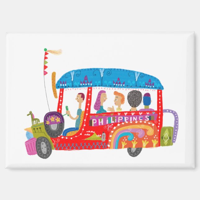 Philippine Jeepney by Robert Alejandro Magnet  (Front)