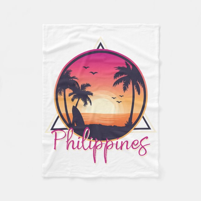 Philippine Pride Beach Surfing Gift Philippines  Fleece Blanket (Front)
