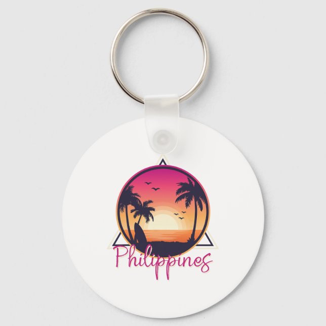 Philippine Pride Beach Surfing Gift Philippines  Key Ring (Front)