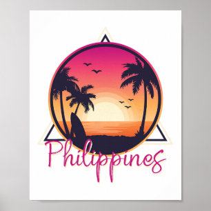 Philippine Pride Beach Surfing Gift Philippines Poster