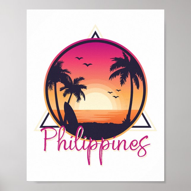 Philippine Pride Beach Surfing Gift Philippines  Poster (Front)