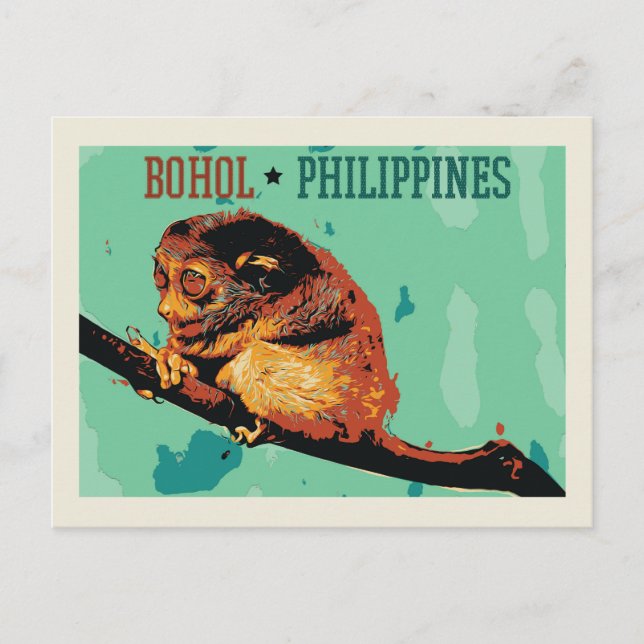 Philippine tarsier, island of Bohol, Philippines Postcard (Front)