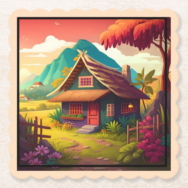 Philippine Traditional House-36543 Paper Coaster (Front)
