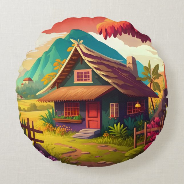 Philippine Traditional House-36543 Round Cushion (Front)