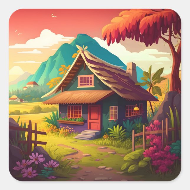 Philippine Traditional House-36543 Square Sticker (Front)