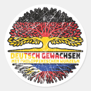 Philippinen Philippinisch Deutsch Deutschland Baum Classic Round Sticker