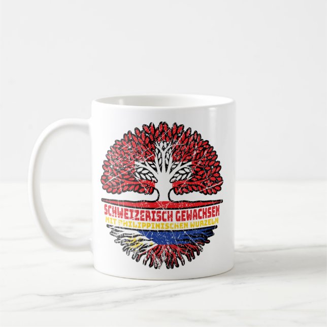 Philippinen Philippinisch Schweizer Schweiz Baum Coffee Mug (Left)