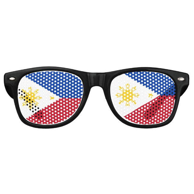 Philippines Adult Retro Party Shades, Black Sunglasses (Front)