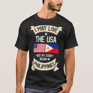 Philippines American Flag USA Filipino Roots Gifts T-Shirt
