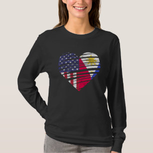 Philippines American Grown Heart USA Patriot Herit T-Shirt