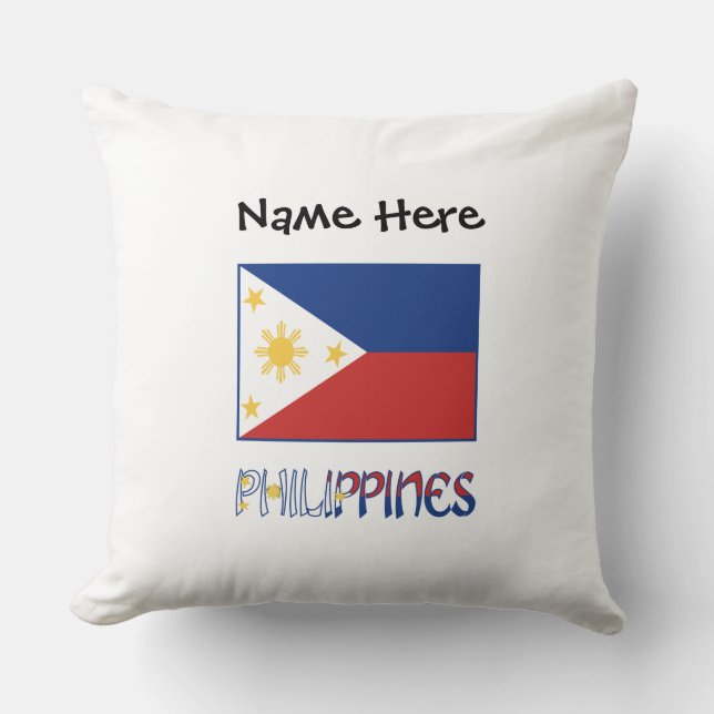 Philippines and Filipino Flag Personalised  Cushion (Front)