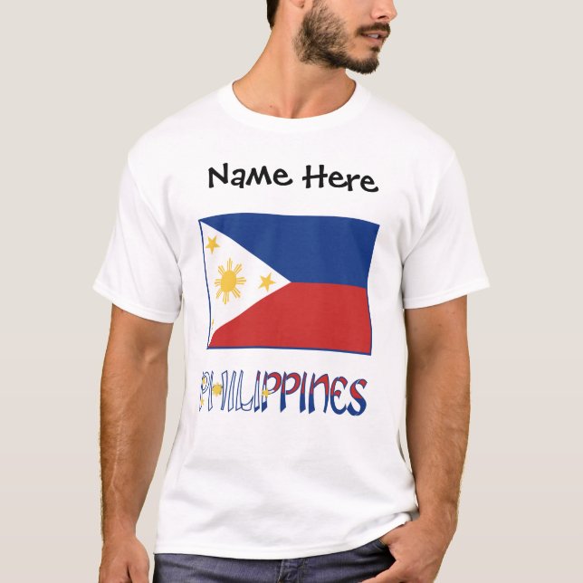 Philippines and Filipino Flag Personalised  T-Shirt (Front)