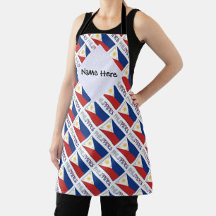 Philippines and Filipino Flag Tiled Personalised Apron