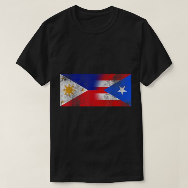 Philippines And Puerto Rican Flag  T-Shirt (Design Front)
