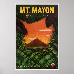 Philippines Art Mt. Mayon Travel Poster Filipino