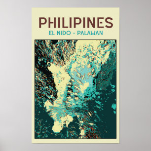 Philippines, boats in wonderful El Nido, Palawan Poster