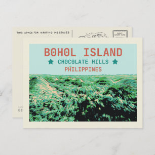 Philippines, Chocolate Hills in Bohol island Postcard