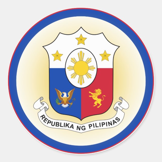Philippines Coat of Arms Circle Shape Classic Round Sticker (Front)