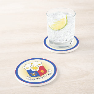 Philippines Coat of Arms Circle Shape Coaster