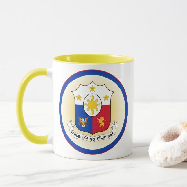 Philippines Coat of Arms Circle Shape Mug (With Donut)