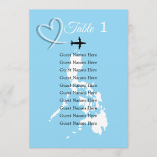 Philippines Destination Wedding Table Plan Card