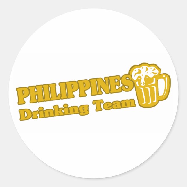 Philippines Drinking Team Classic Round Sticker (Front)