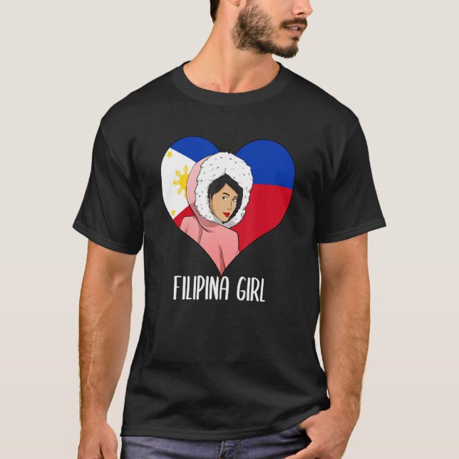 Philippines Filipina Alaska Woman Girl Flag Alaska T-Shirt (Front)