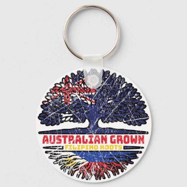 Philippines Filipino Australian Australia Tree Key Ring (Front)