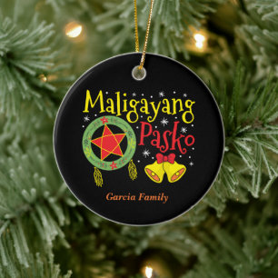 Philippines Filipino Christmas Maligayang Pasko Ceramic Ornament