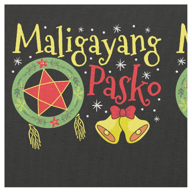 Philippines Filipino Christmas Maligayang Pasko Fabric (Close Up)