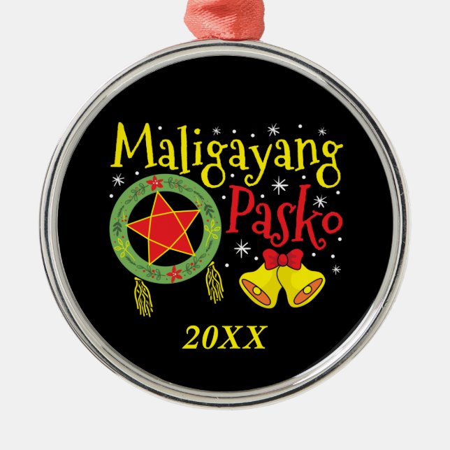 Philippines Filipino Christmas Maligayang Pasko Metal Ornament (Front)