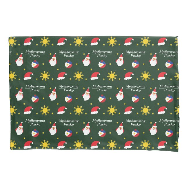 Philippines Filipino Christmas Maligayang Pasko Pillowcase (Front)