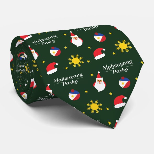 Philippines Filipino Christmas Maligayang Pasko Tie (Rolled)