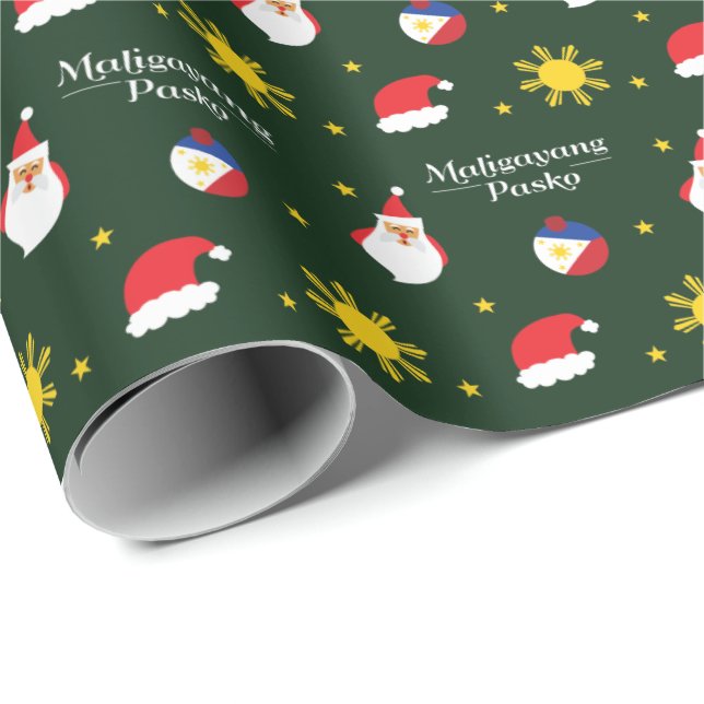 Philippines Filipino Christmas Maligayang Pasko Wrapping Paper (Roll Corner)