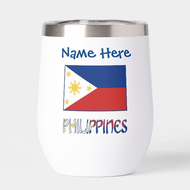 Philippines Filipino Flag Blue Personalisation  (Back)