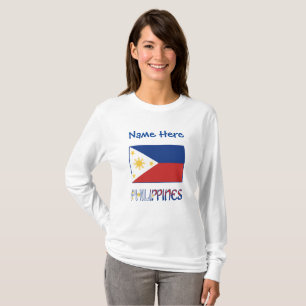 Philippines Filipino Flag Blue Personalisation T-Shirt