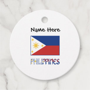 Philippines Filipino Flag Personalised Name Favour Tags