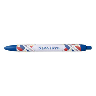 Philippines Filipino Flag Tiled Blue Personalised Black Ink Pen