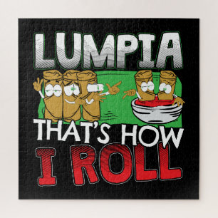 Philippines Filipino Lumpia Food Cartoon Jigsaw Puzzle