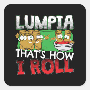 Philippines Filipino Lumpia Food Cartoon Square Sticker