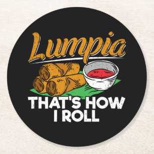 Philippines Filipino Lumpia Food Gift - Quote Round Paper Coaster