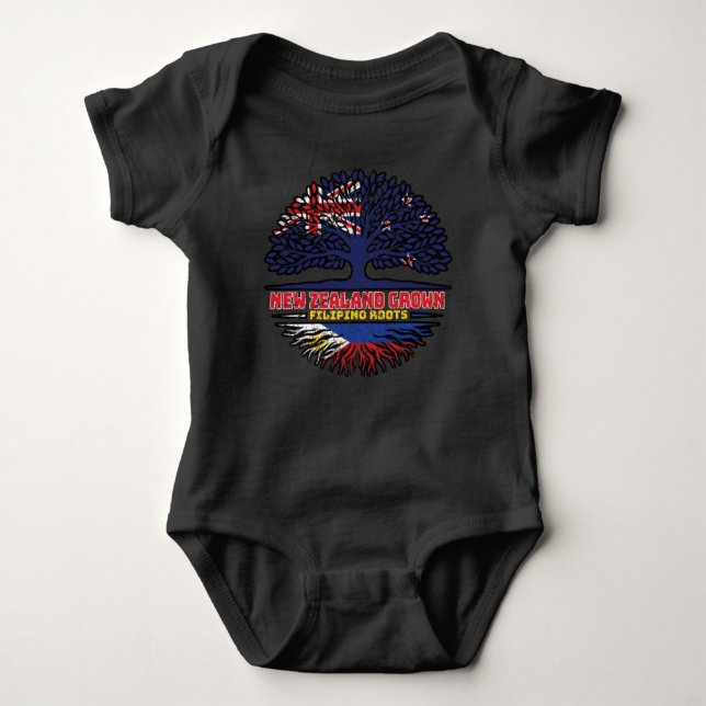 Philippines Filipino New Zealander New Zealand Baby Bodysuit (Front)