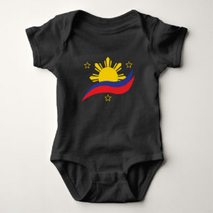 Philippines Filipino Pinoy Flag Baby Bodysuit