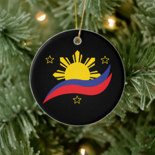 Philippines Filipino Pinoy Flag Ceramic Ornament