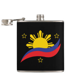 Philippines Filipino Pinoy Flag Hip Flask