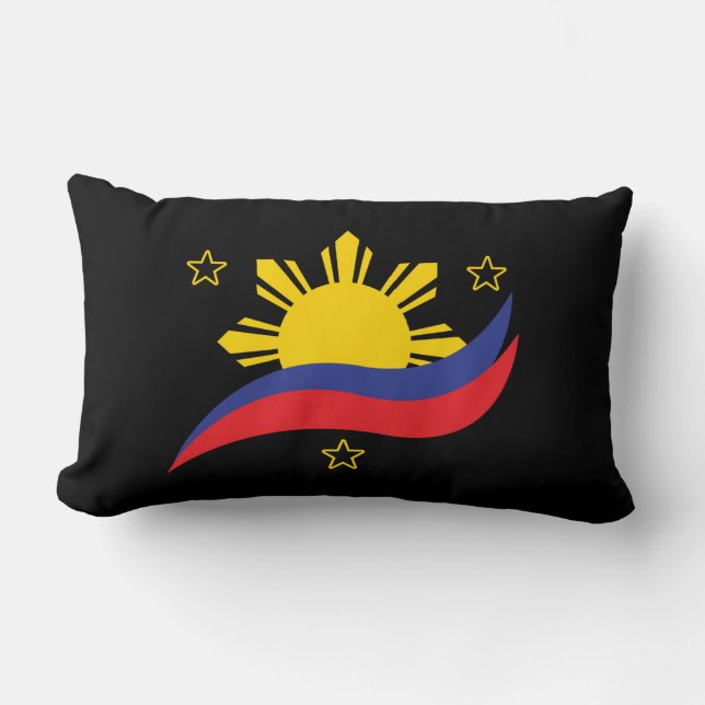 Philippines Filipino Pinoy Flag Lumbar Cushion (Front)