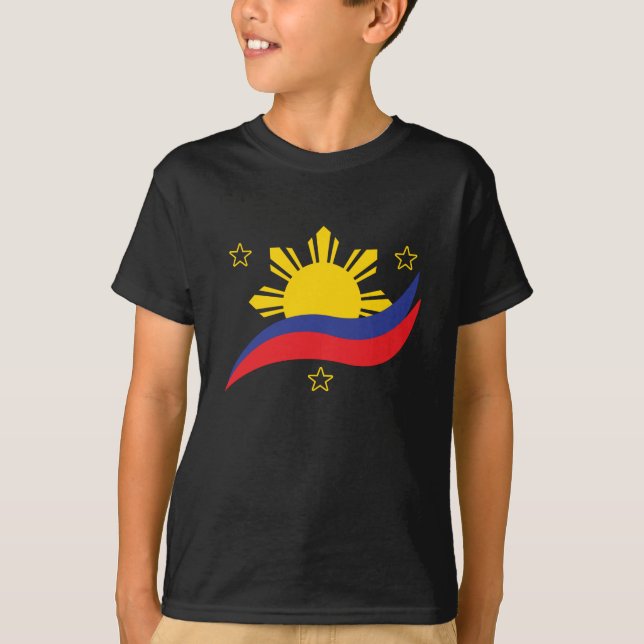 Philippines Filipino Pinoy Flag T-Shirt (Front)