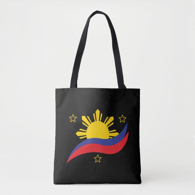 Philippines Filipino Pinoy Flag Tote Bag (Front)
